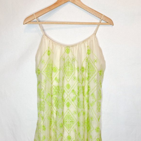 Cynthia Vincent Neon Embroidered Silk Mini Dress - Picture 2 of 9